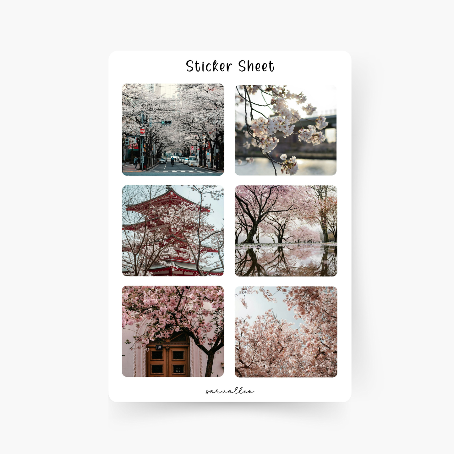 Cherry Blossom Bilder Sticker Sheet