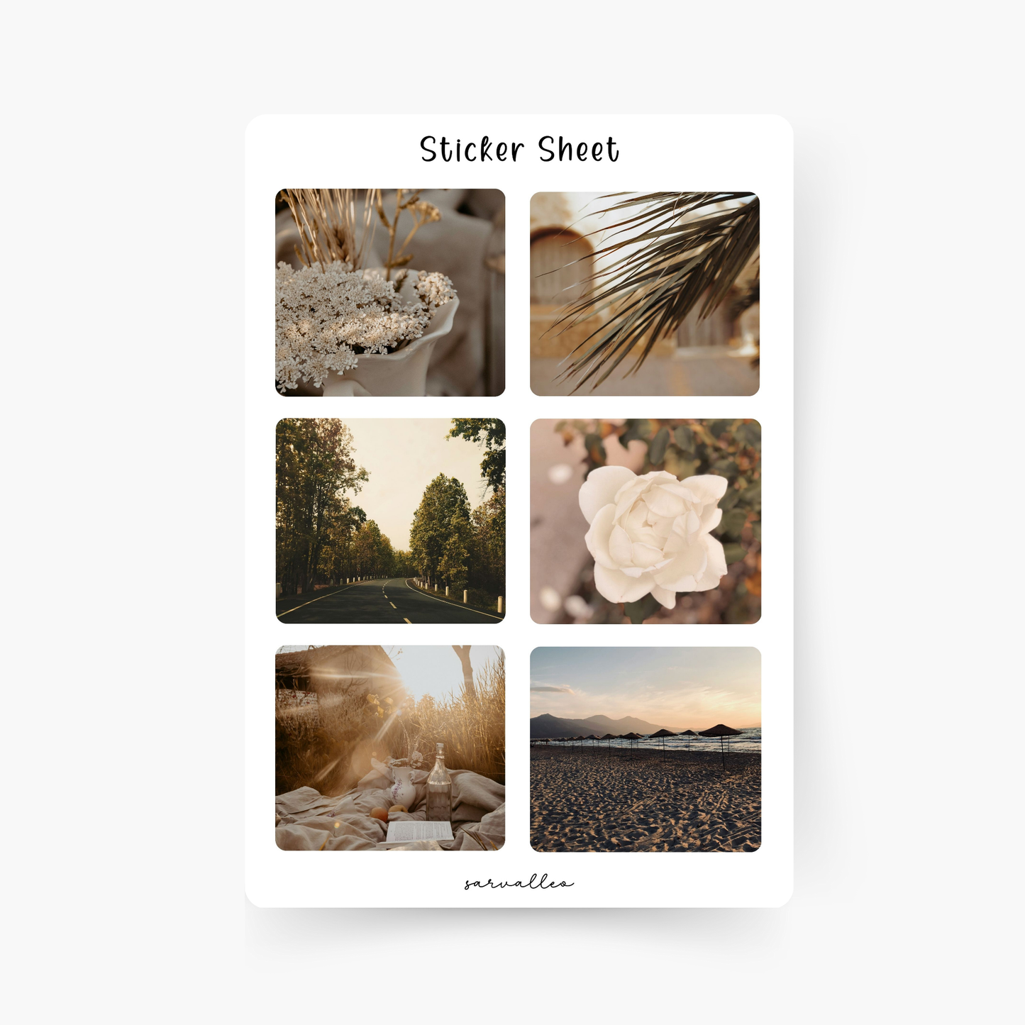 Beige Bilder Sticker Sheet