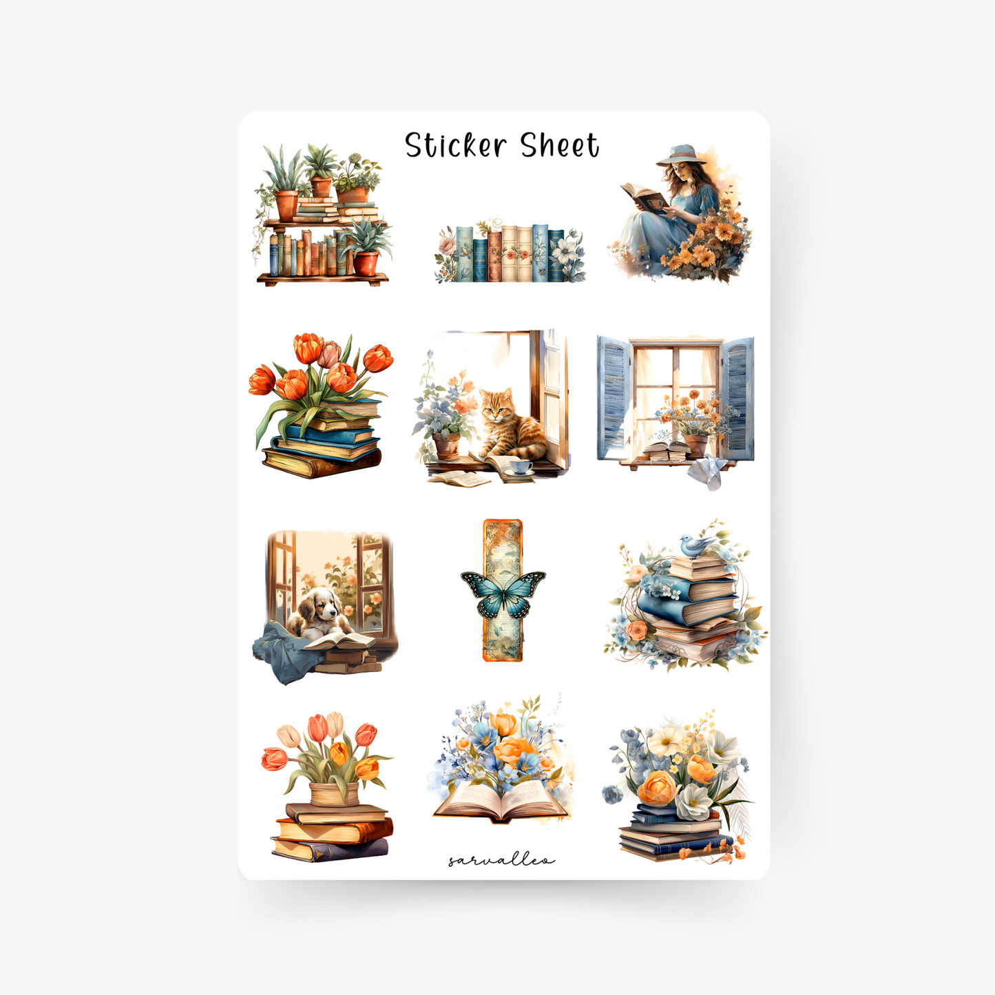 Spring Reading Sticker Sheet