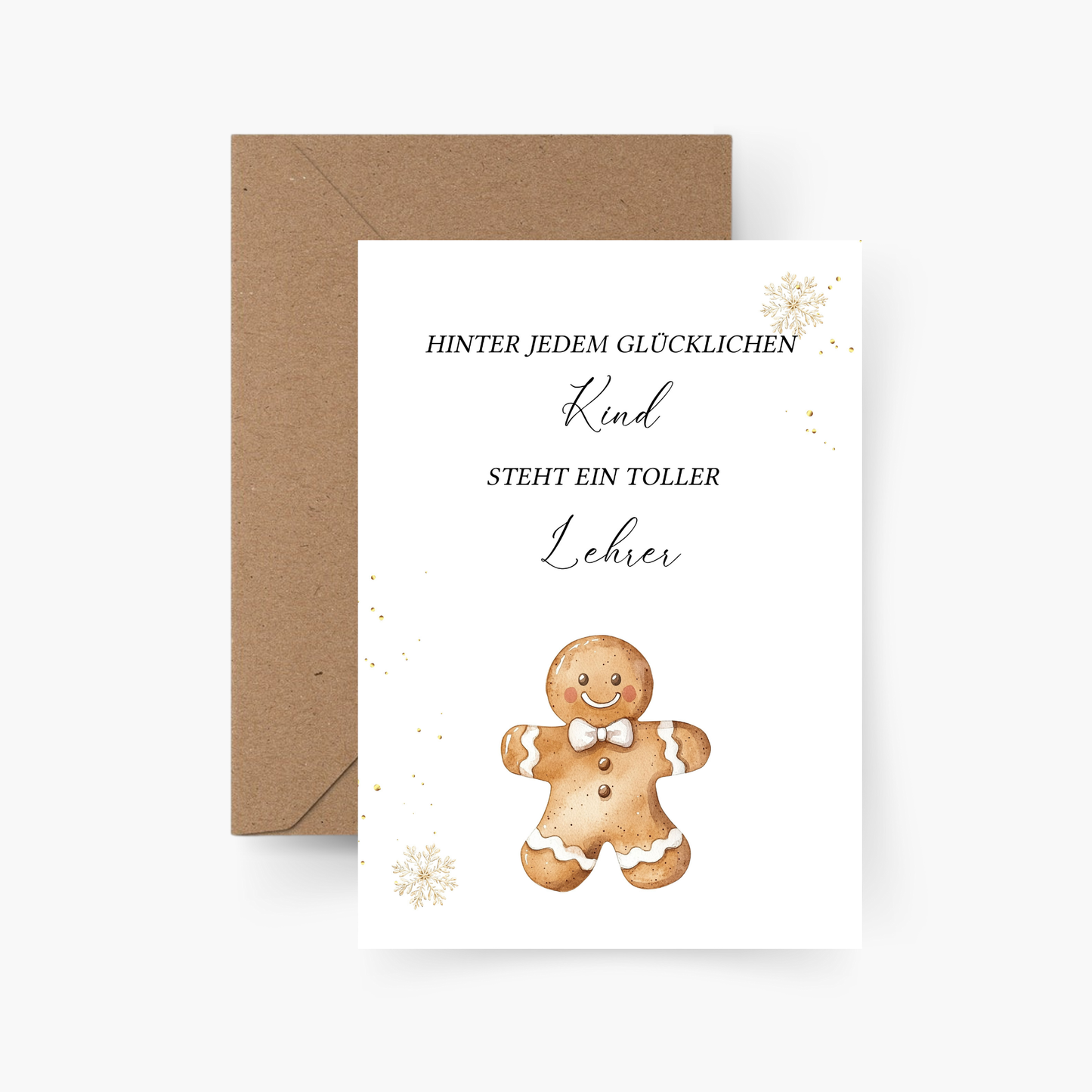 Weihnachtskarte für Erzieher/in & Lehrer/in - Lebkuchen A6