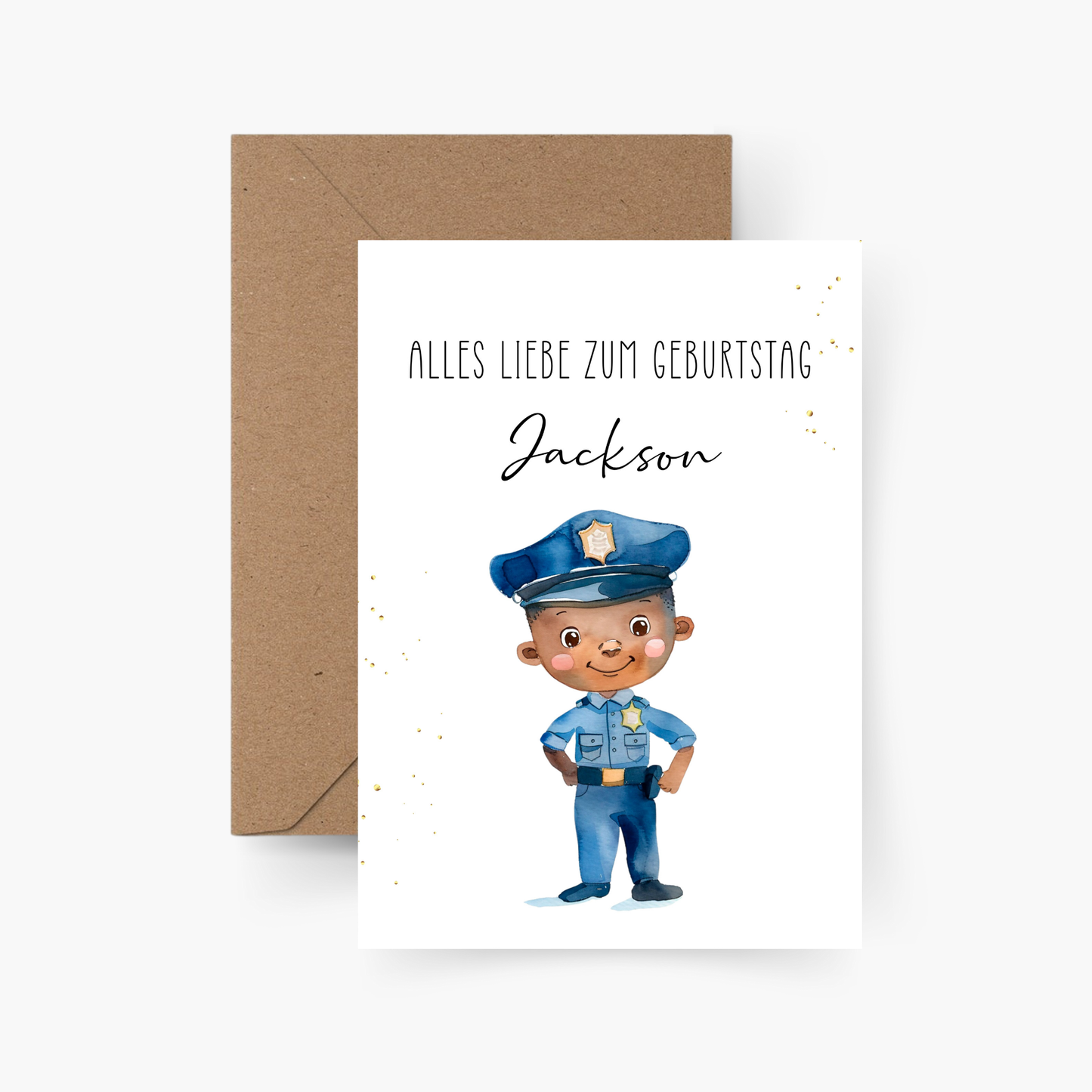 Geburtstagskarte Polizist personalisiert mit Namen A6