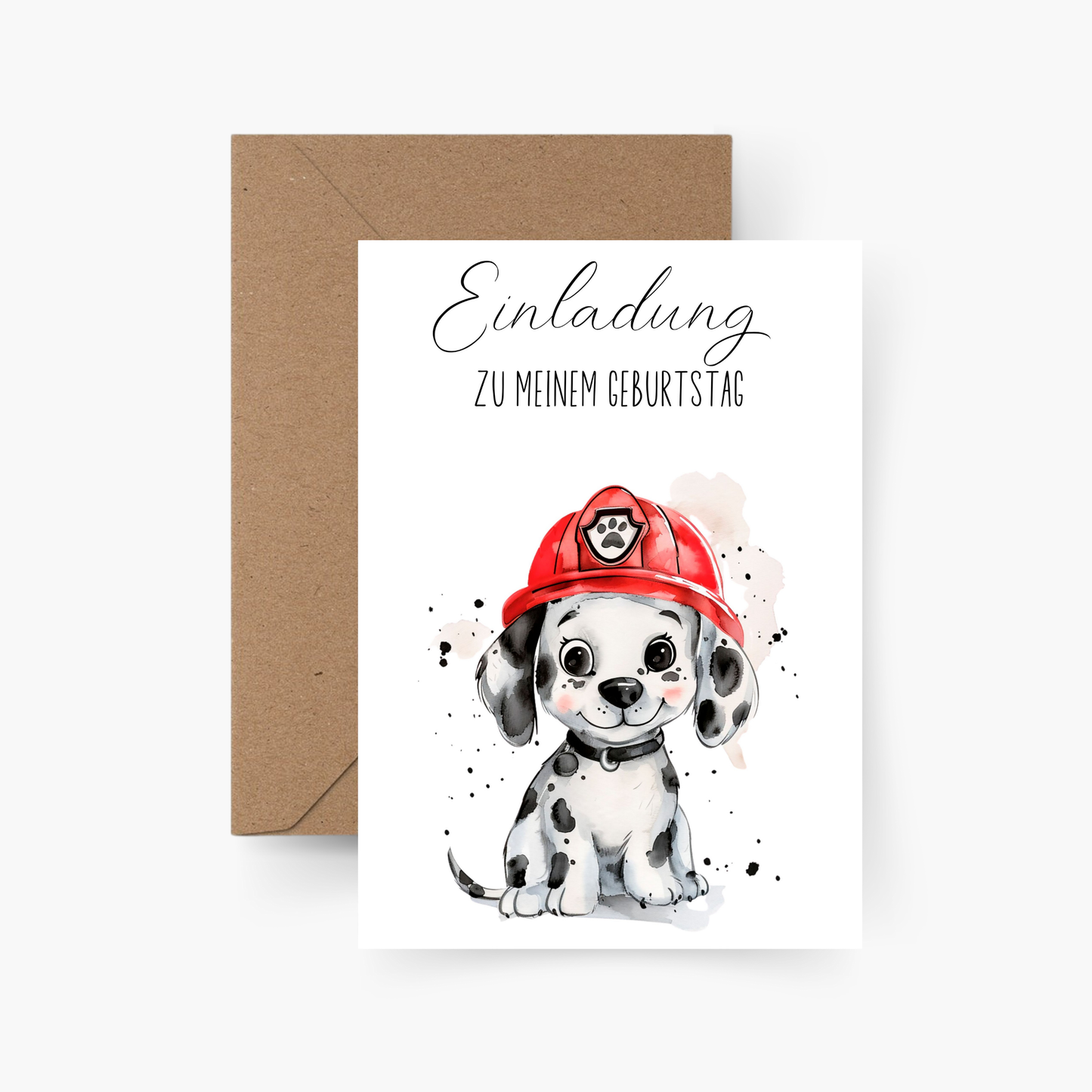 Einladungskarte Feuerwehr Kindergeburtstag 5er oder 10er Set