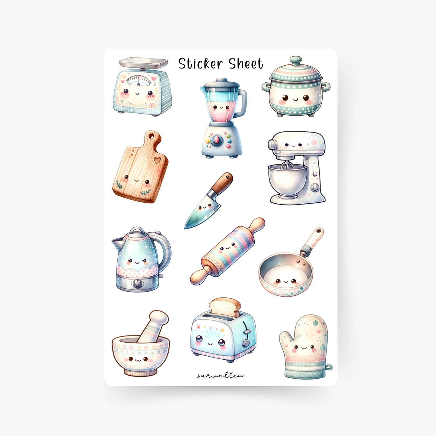 Kawaii Kitchen Sticker Sheet