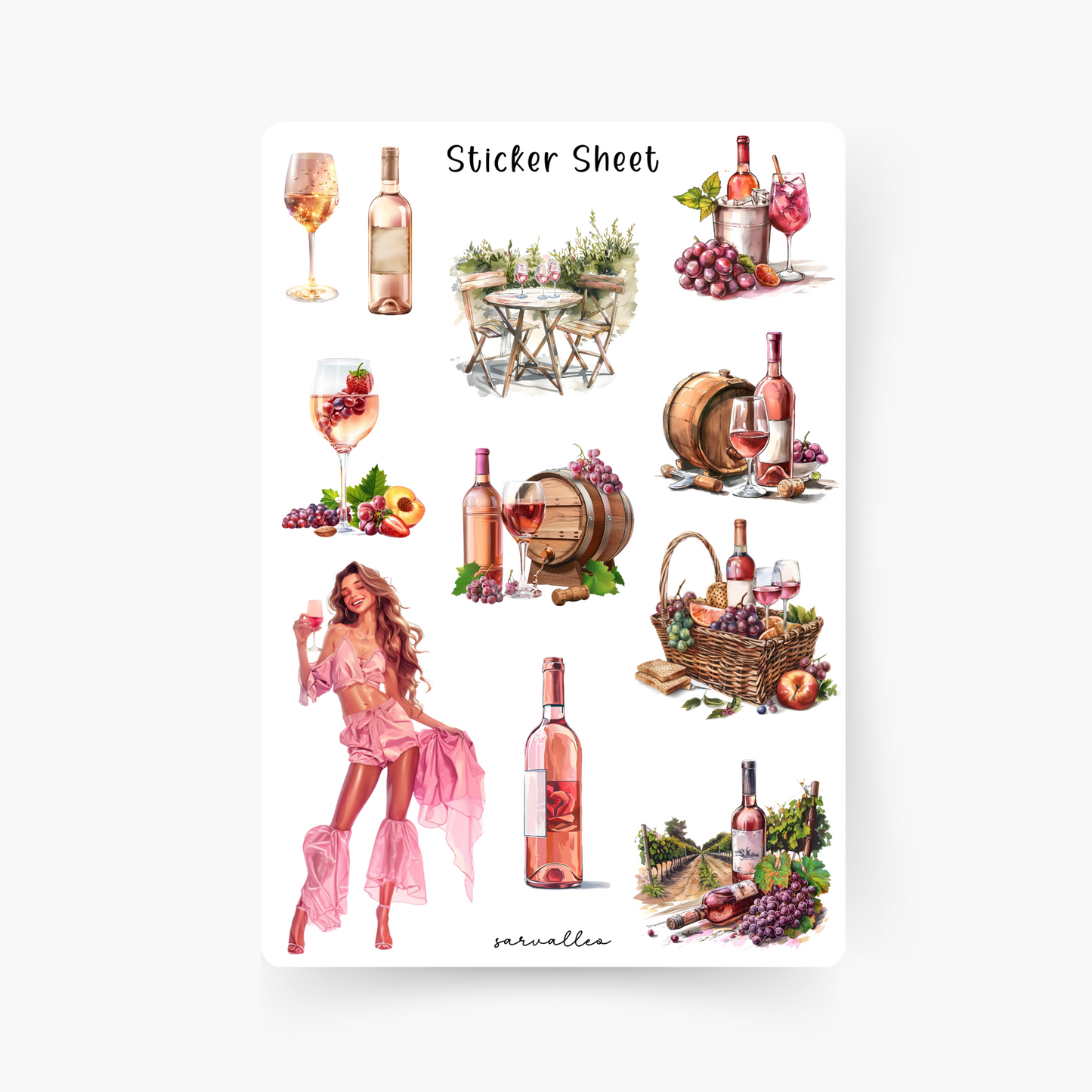 Wein Sticker Sheet