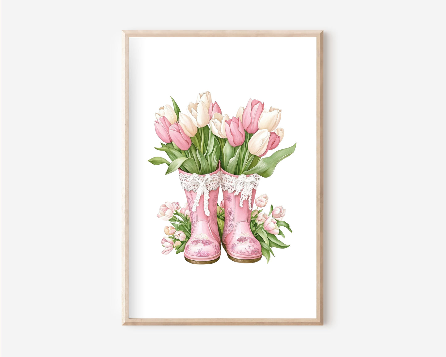 Tulpen in Regenstiefel Poster