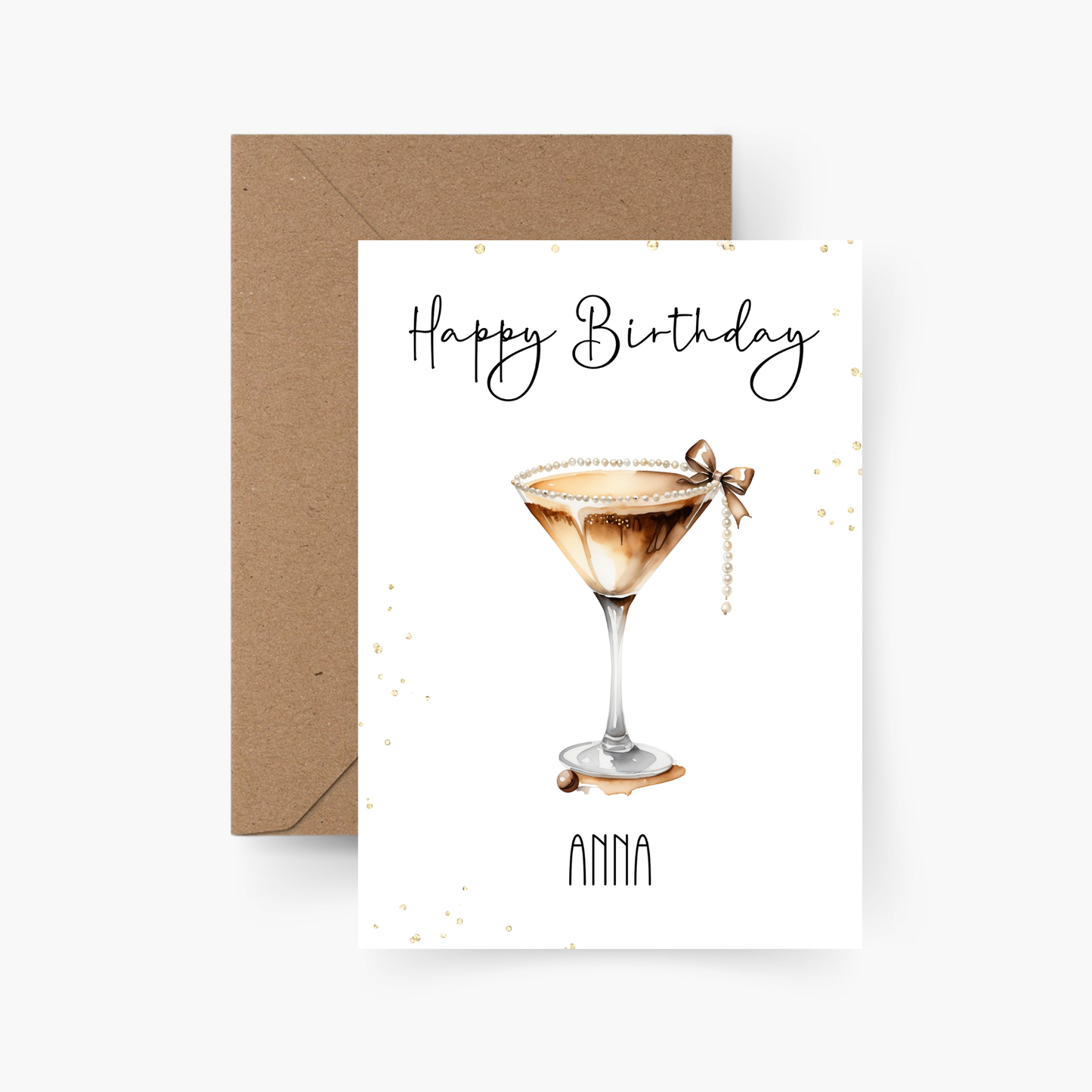 Geburtstagskarte Espresso Martini personalisiert mit Namen A6