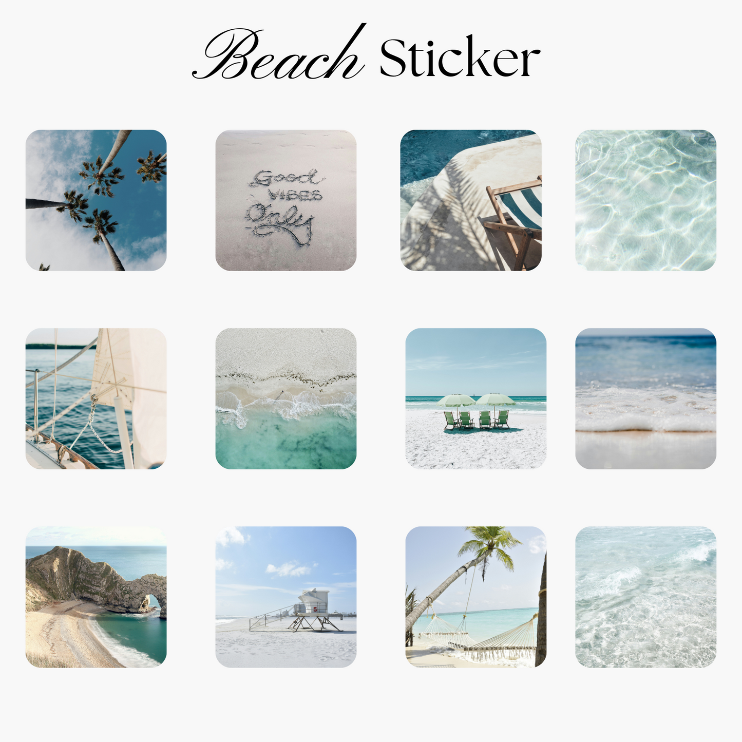 12 Beach Sticker