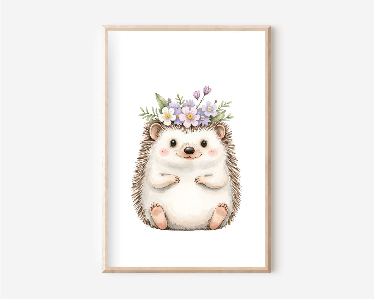 Igel mit Blumen Poster | Kinderzimmer