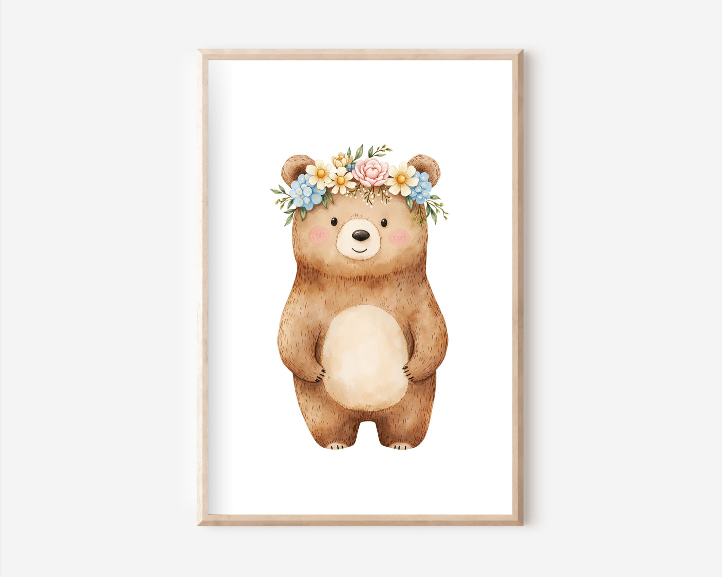 Bär mit Blumen Poster | Kinderzimmer