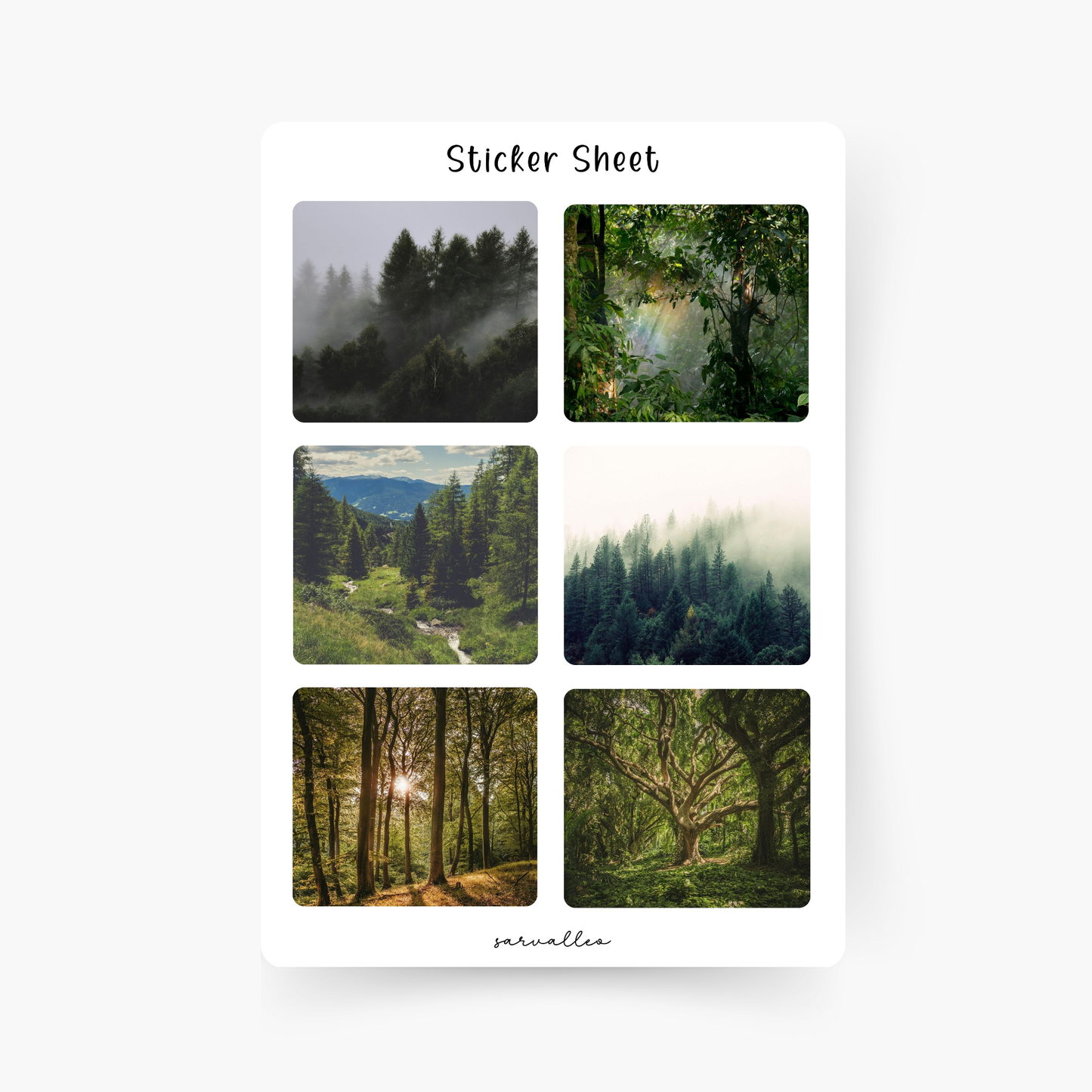 Forest Bilder Sticker Sheet