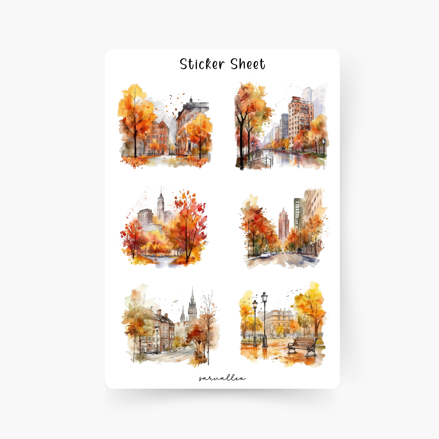 Autumn City Sticker Sheet