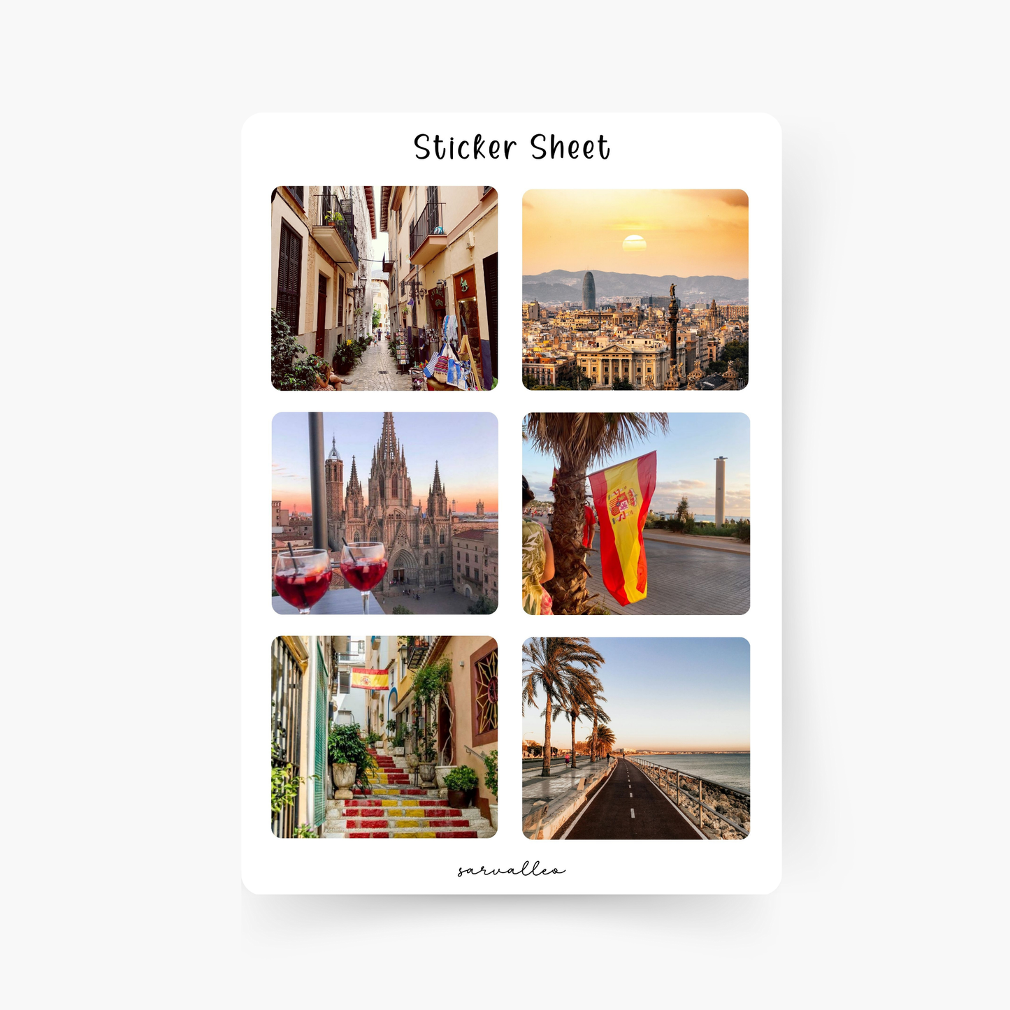 Spanien Bilder Sticker Sheet