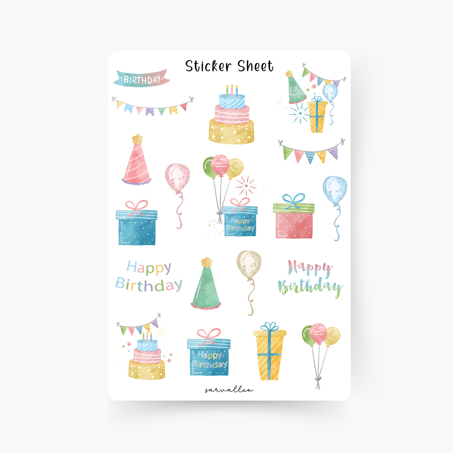 Geburtstag Sticker Sheet
