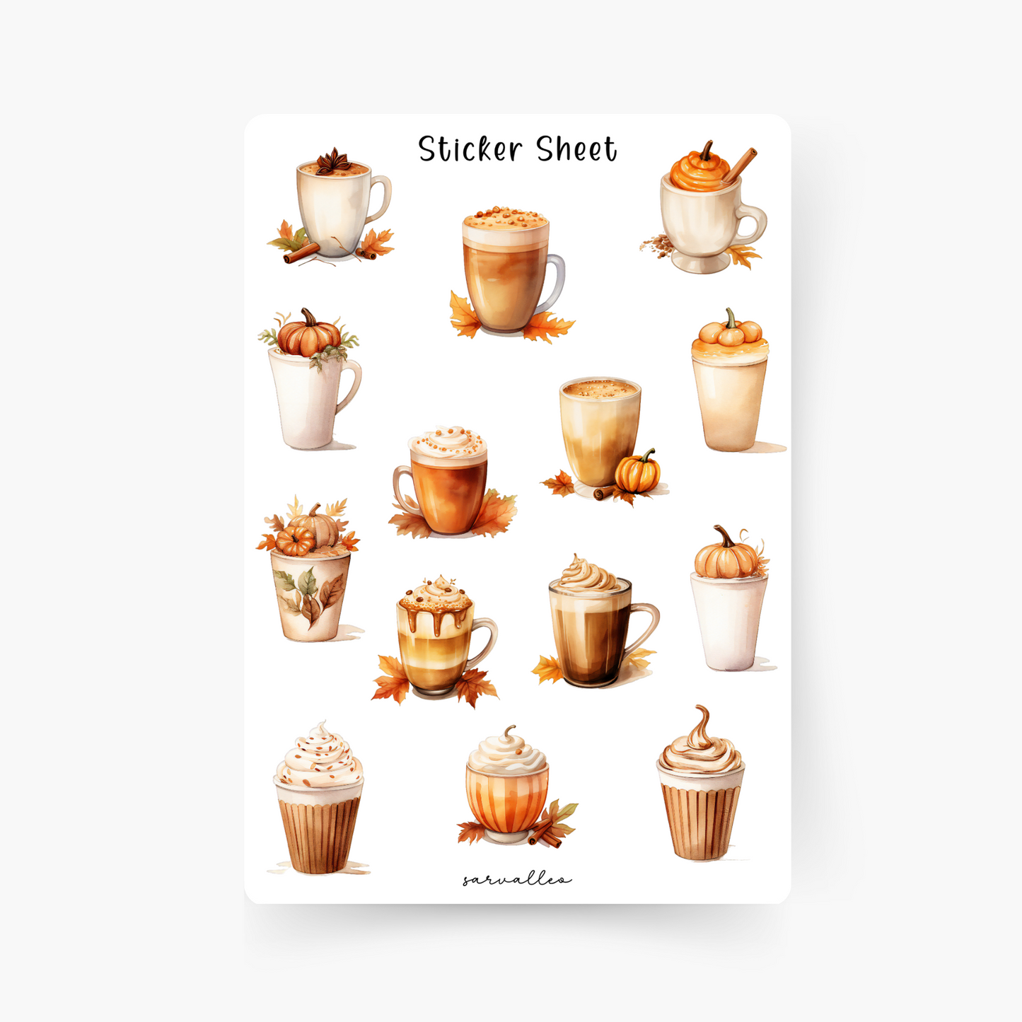 Pumpkin Coffee Sticker Sheet