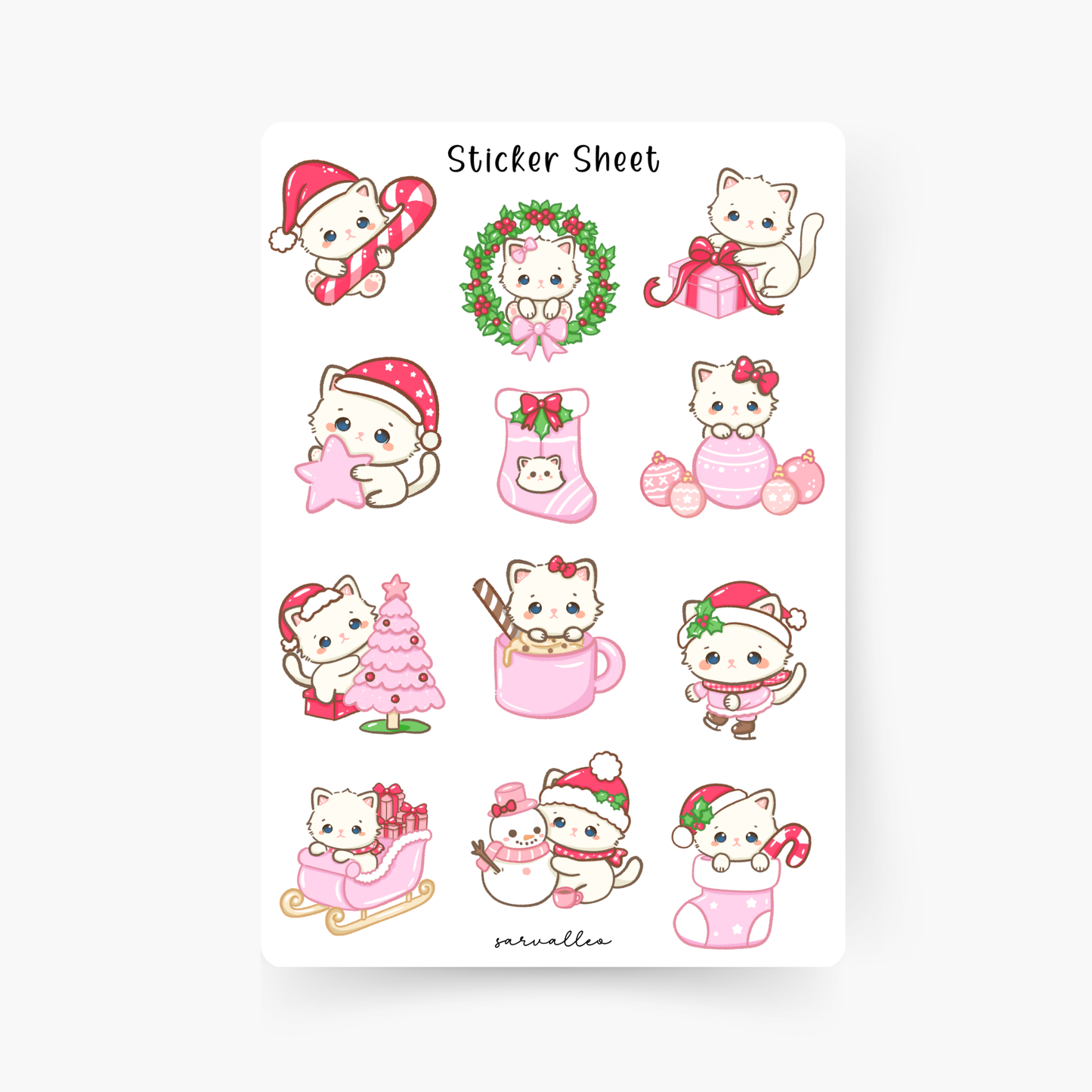 Weihnachtskatzen Sticker Sheet