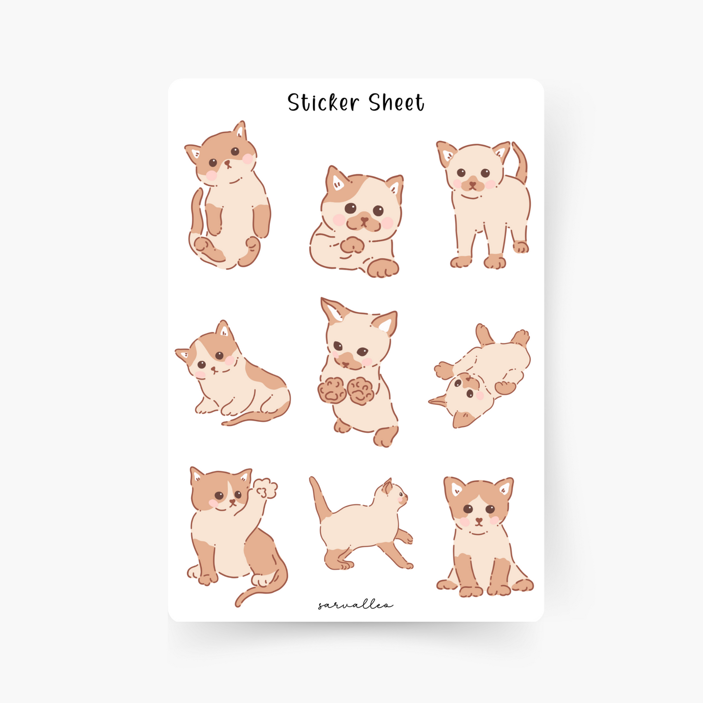 Süße Katzen Sticker Sheet