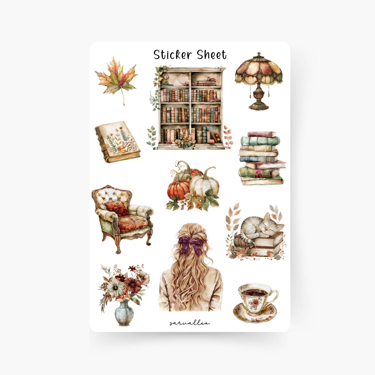 Autumn Books Sticker Sheet