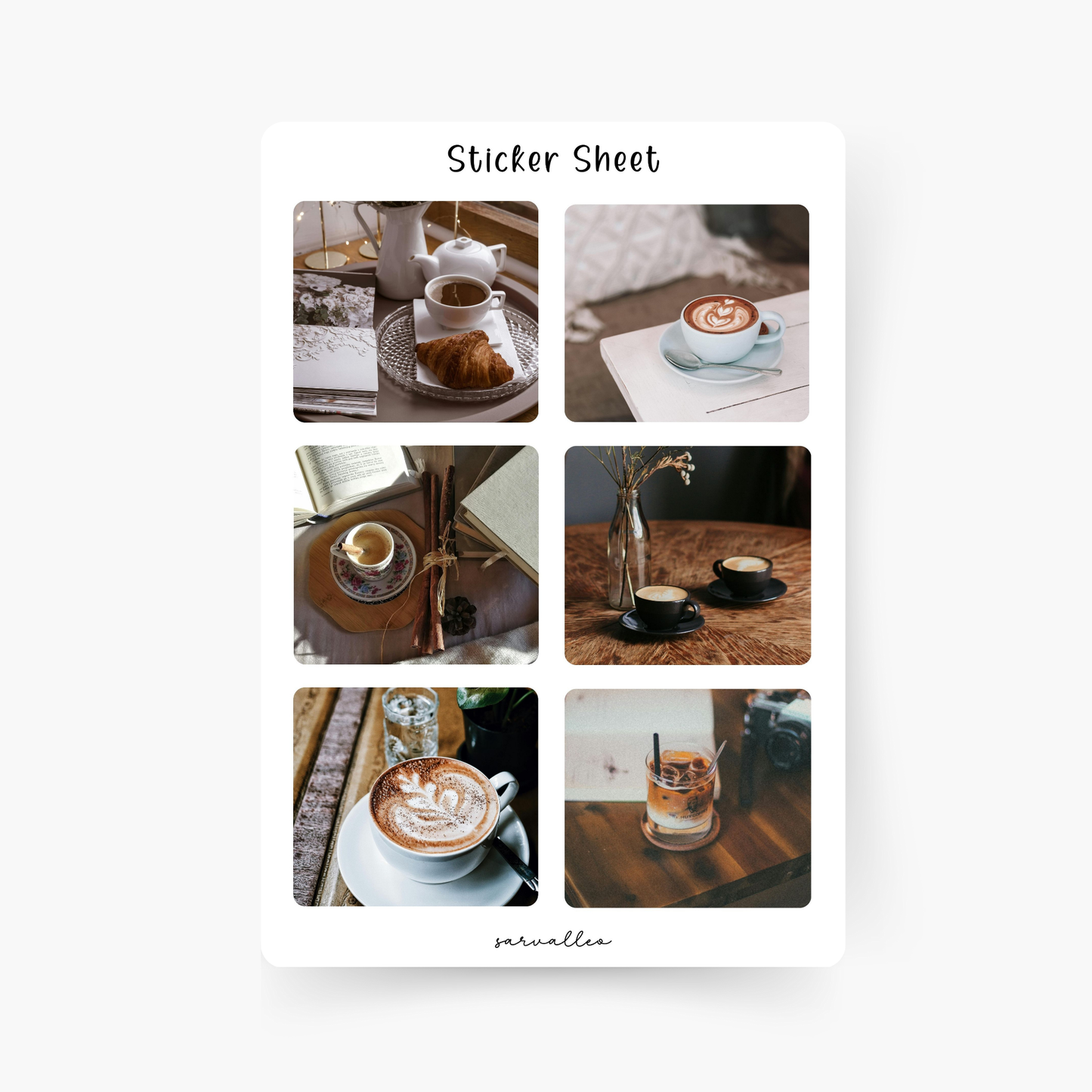 Kaffee Bilder Sticker Sheet