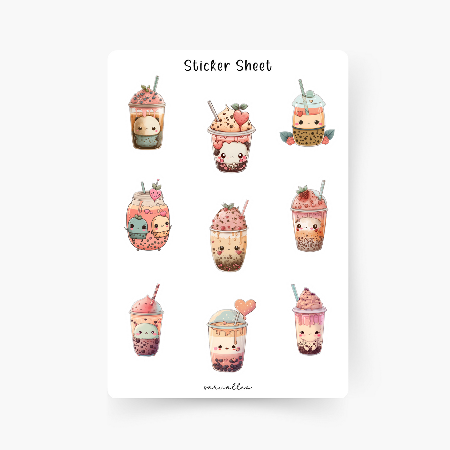 Bubble Tea Sticker Sheet