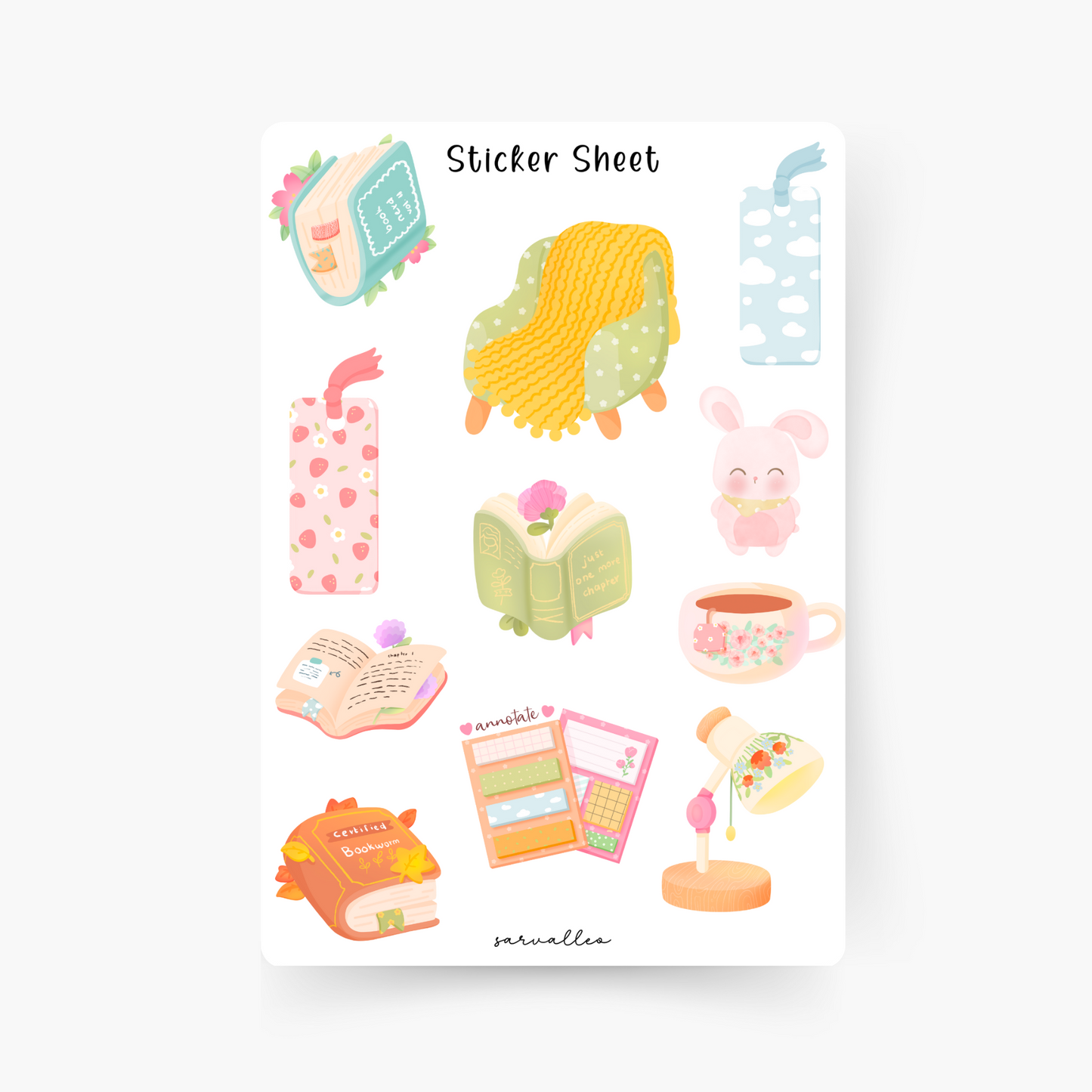 Cute Reading Sticker Sheet