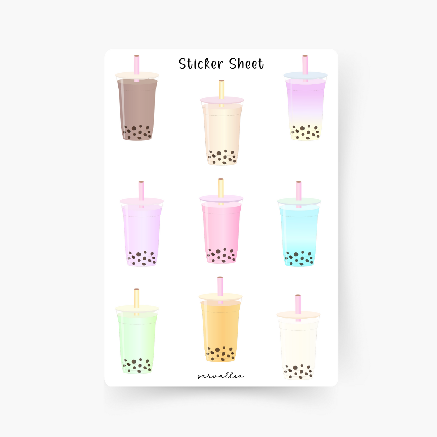 Bubble Tea 2 Sticker Sheet