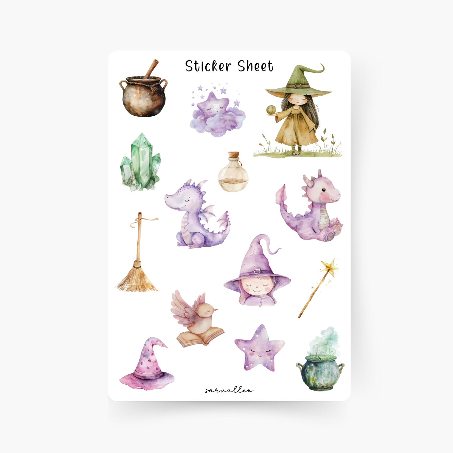 Süße Hexen Sticker Sheet