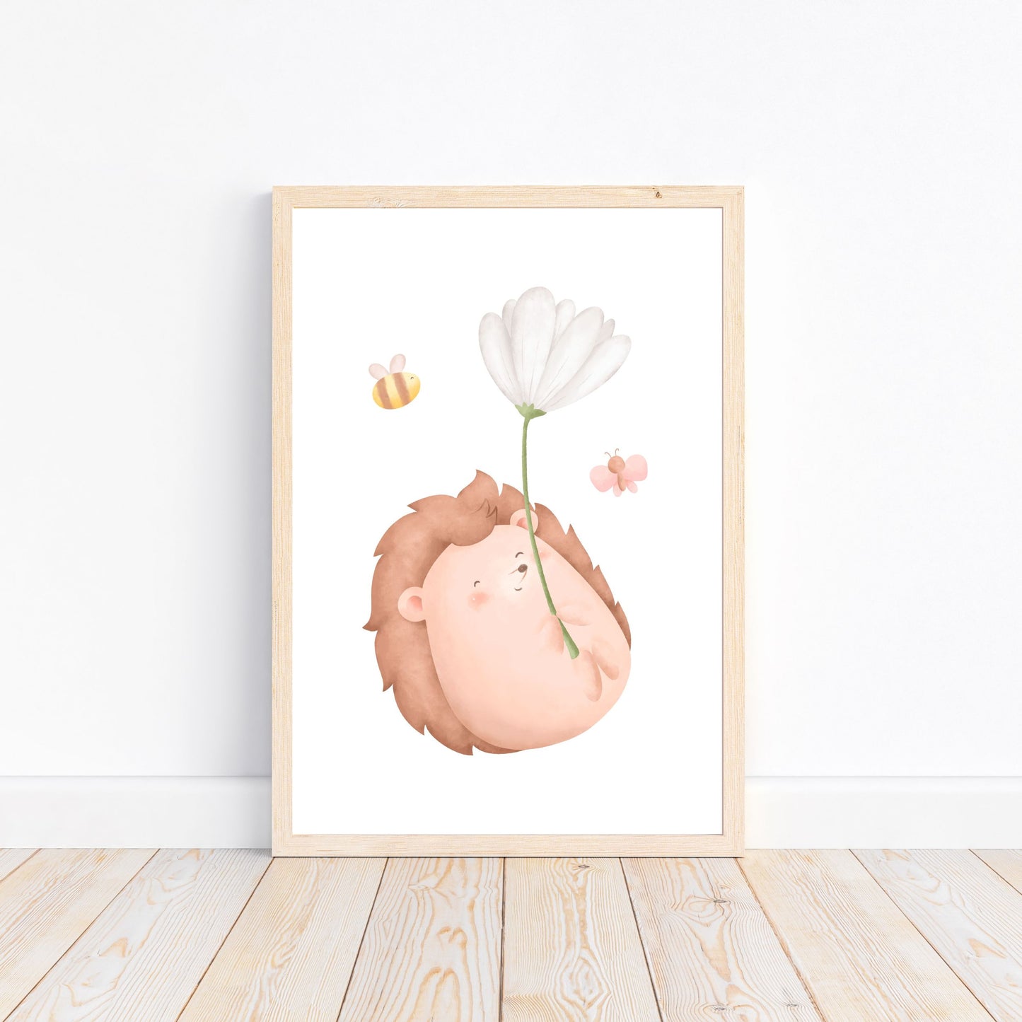 Igel mit Blume Poster | Kinderzimmer