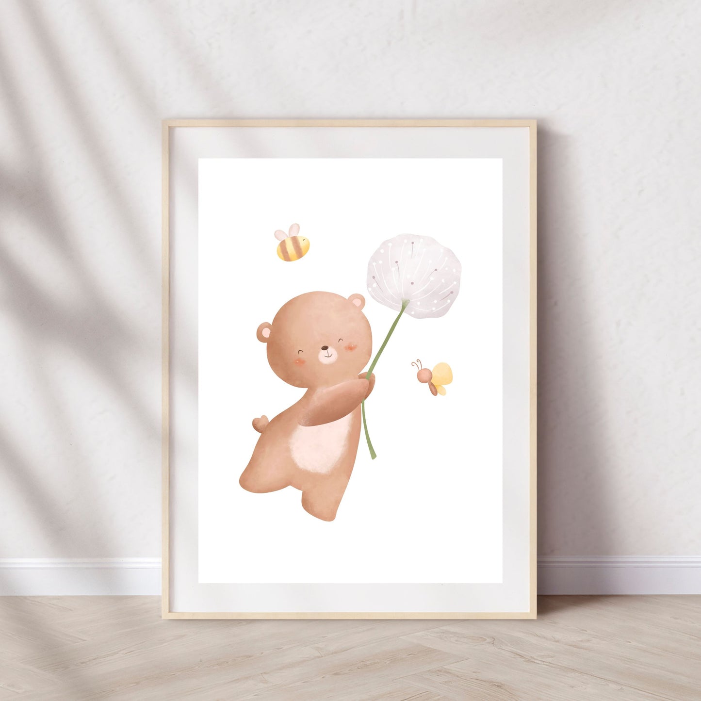 Bär mit Blume Poster | Kinderzimmer