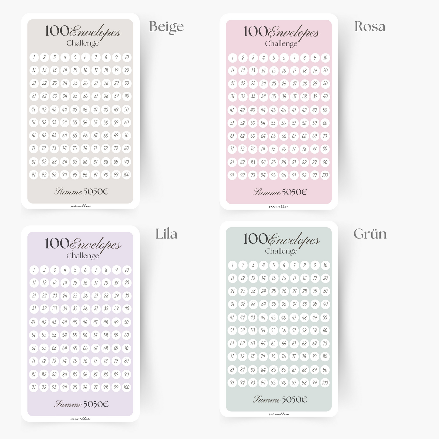 100 Umschläge Challenge