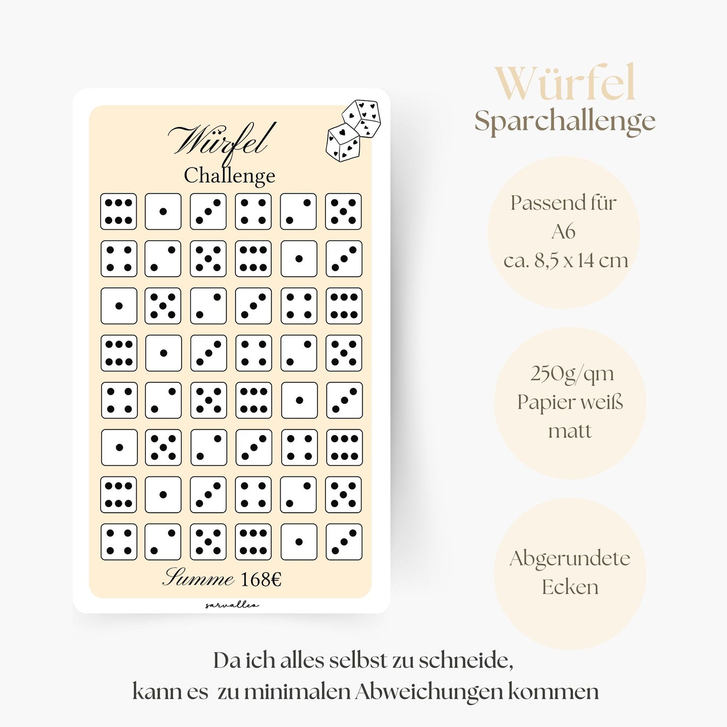 Würfel Sparchallenge