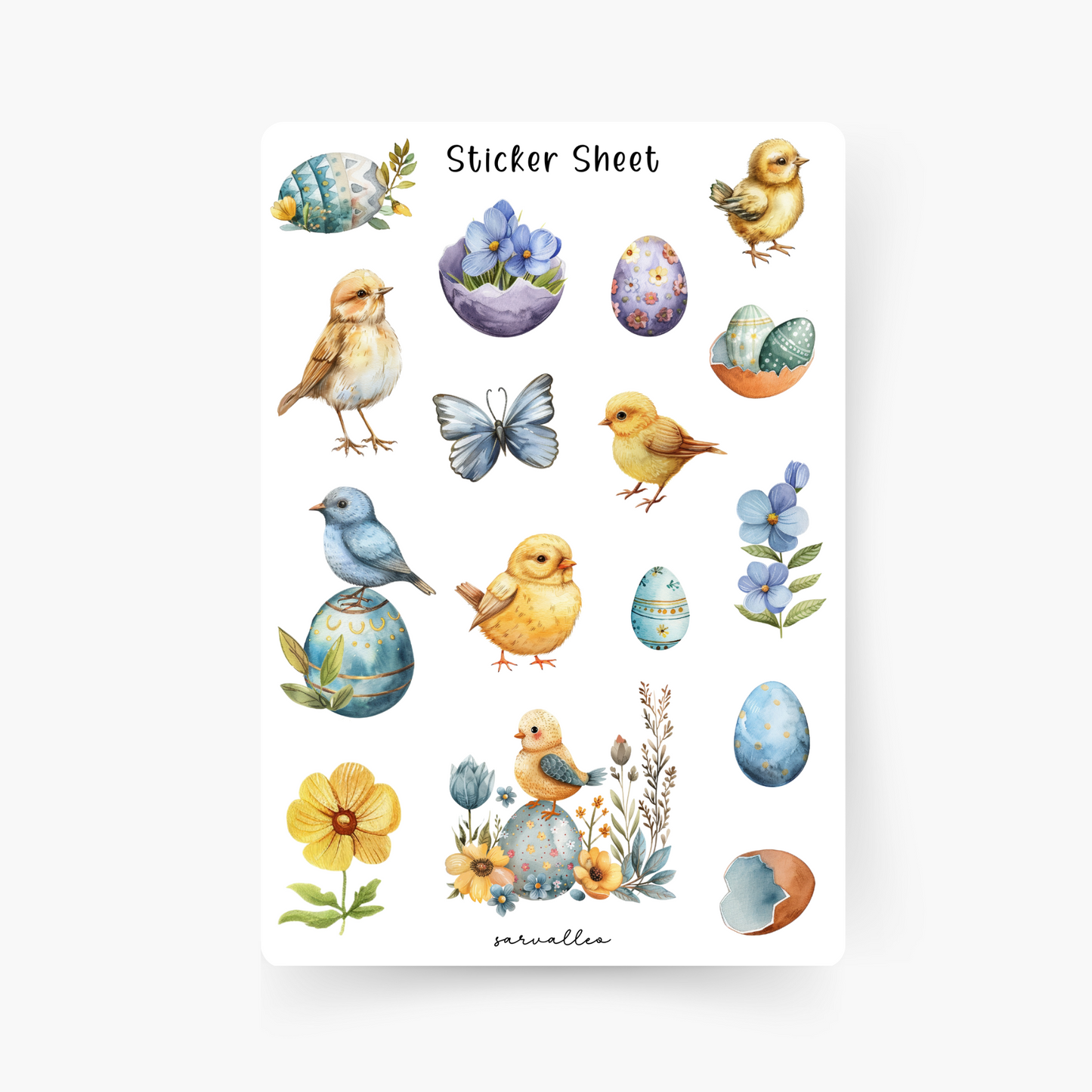 Vögel Frühling Sticker Sheet
