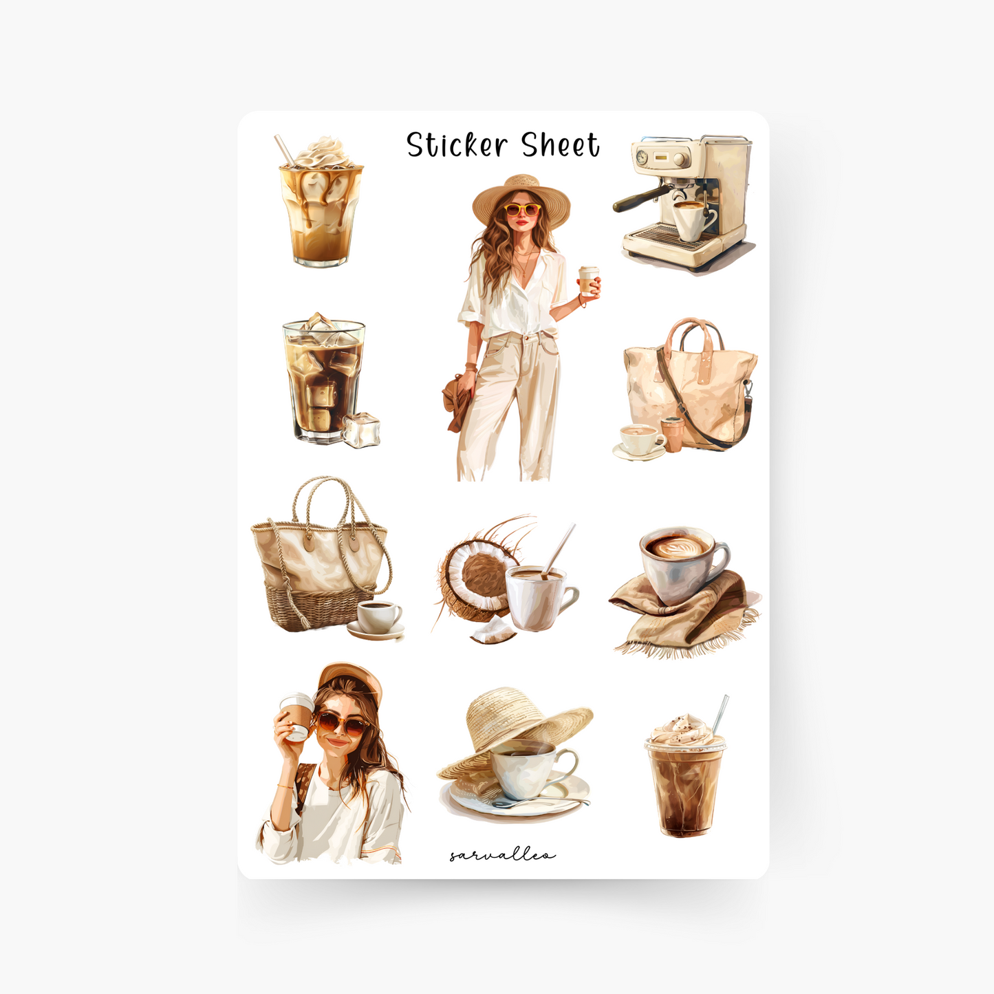 Summer Coffee Sticker Sheet