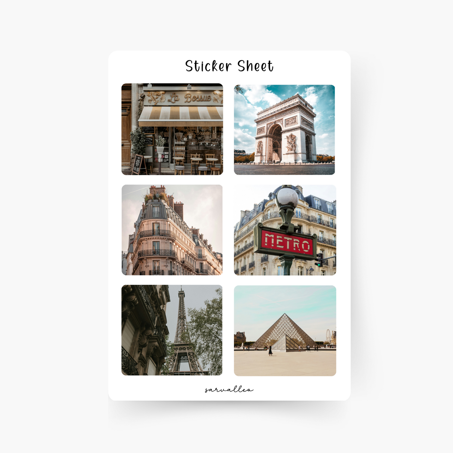 Paris Sticker Sheet