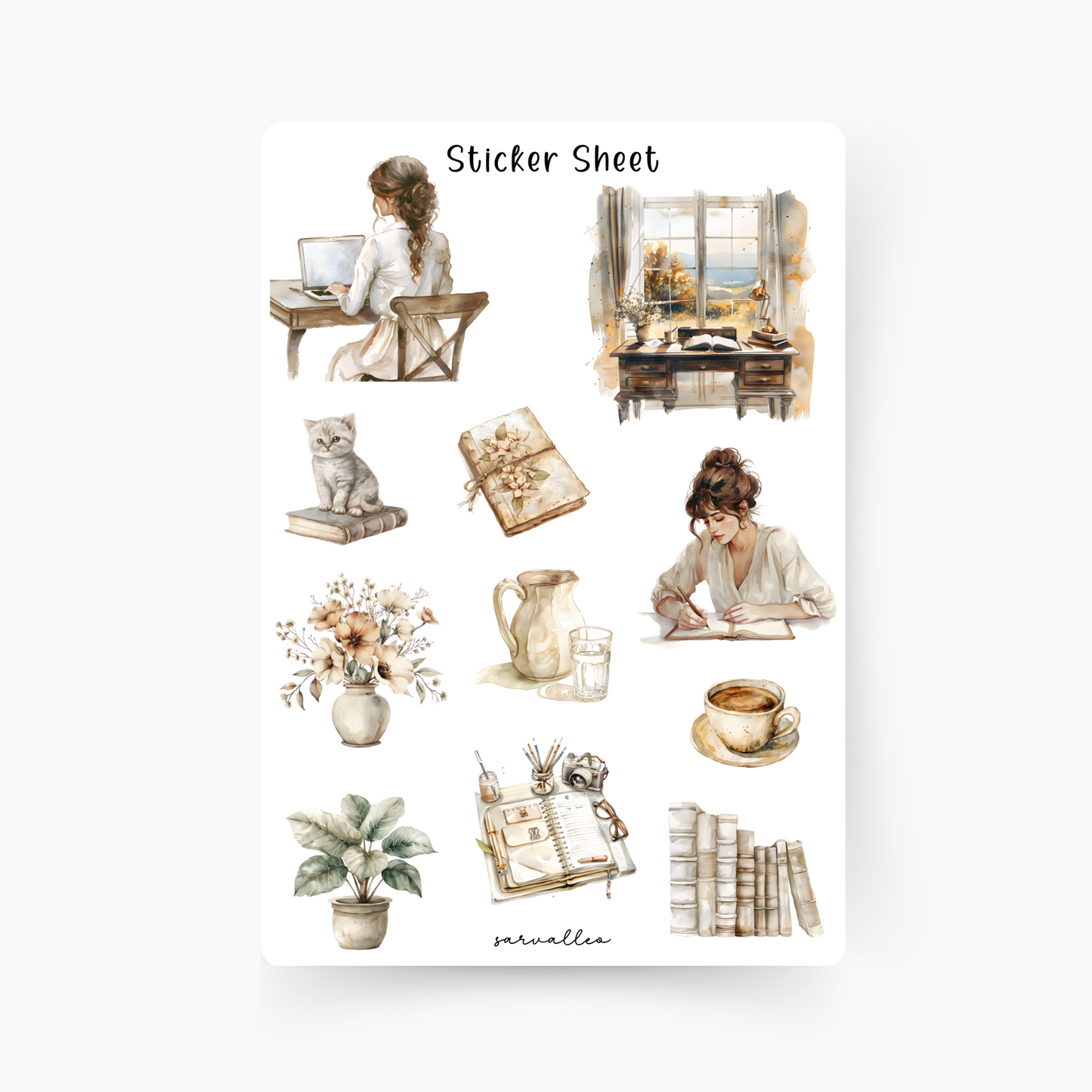 Planner Girl Beige Sticker Sheet