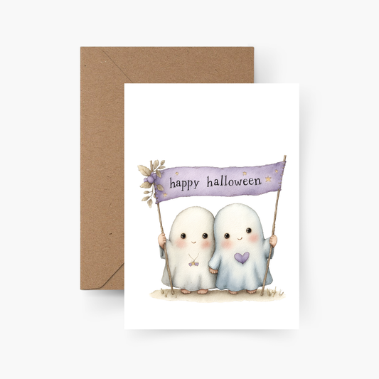 Karte Happy Halloween Geister A6