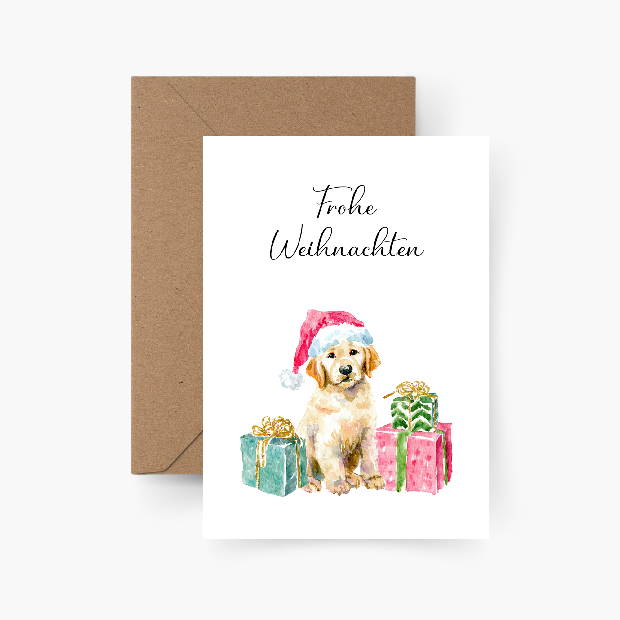 Weihnachtskarte Frohe Weihnachten Hund A6