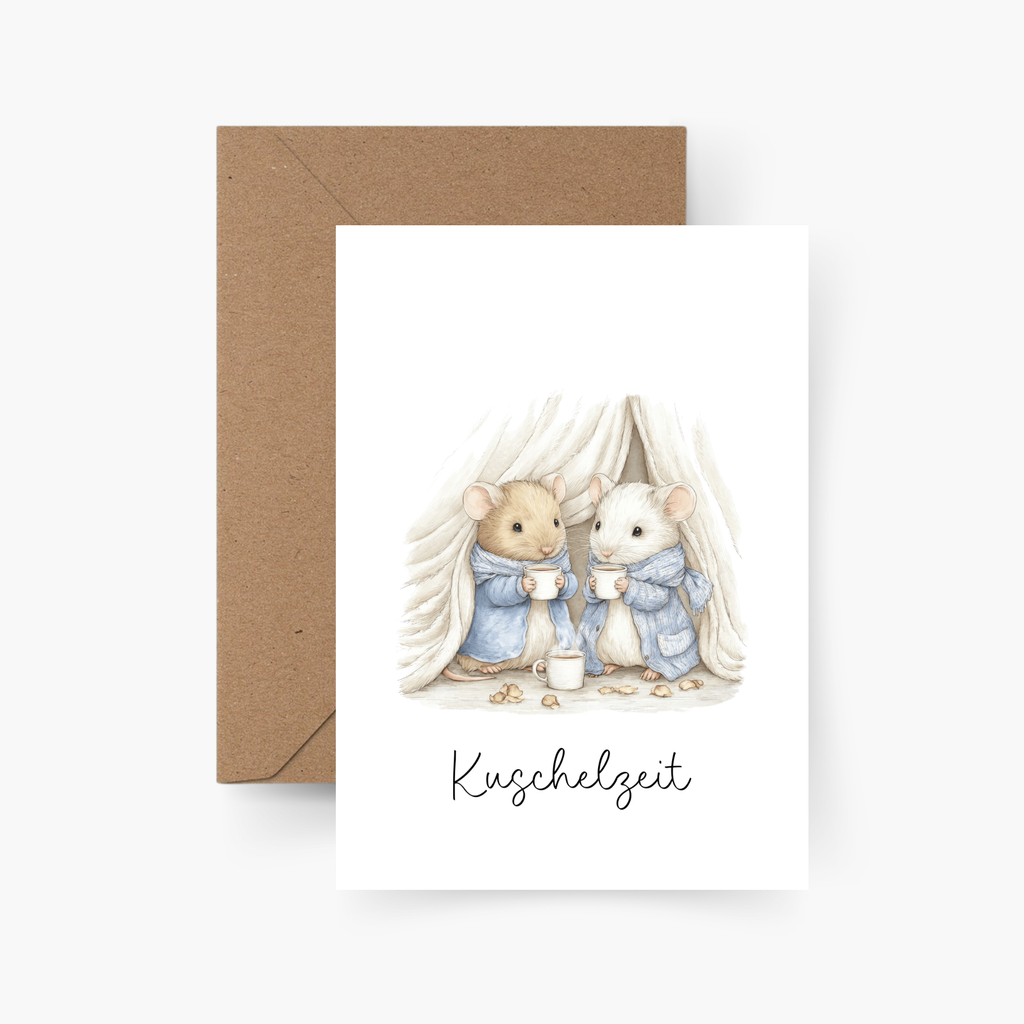 Weihnachtskarte Kuschelzeit A6