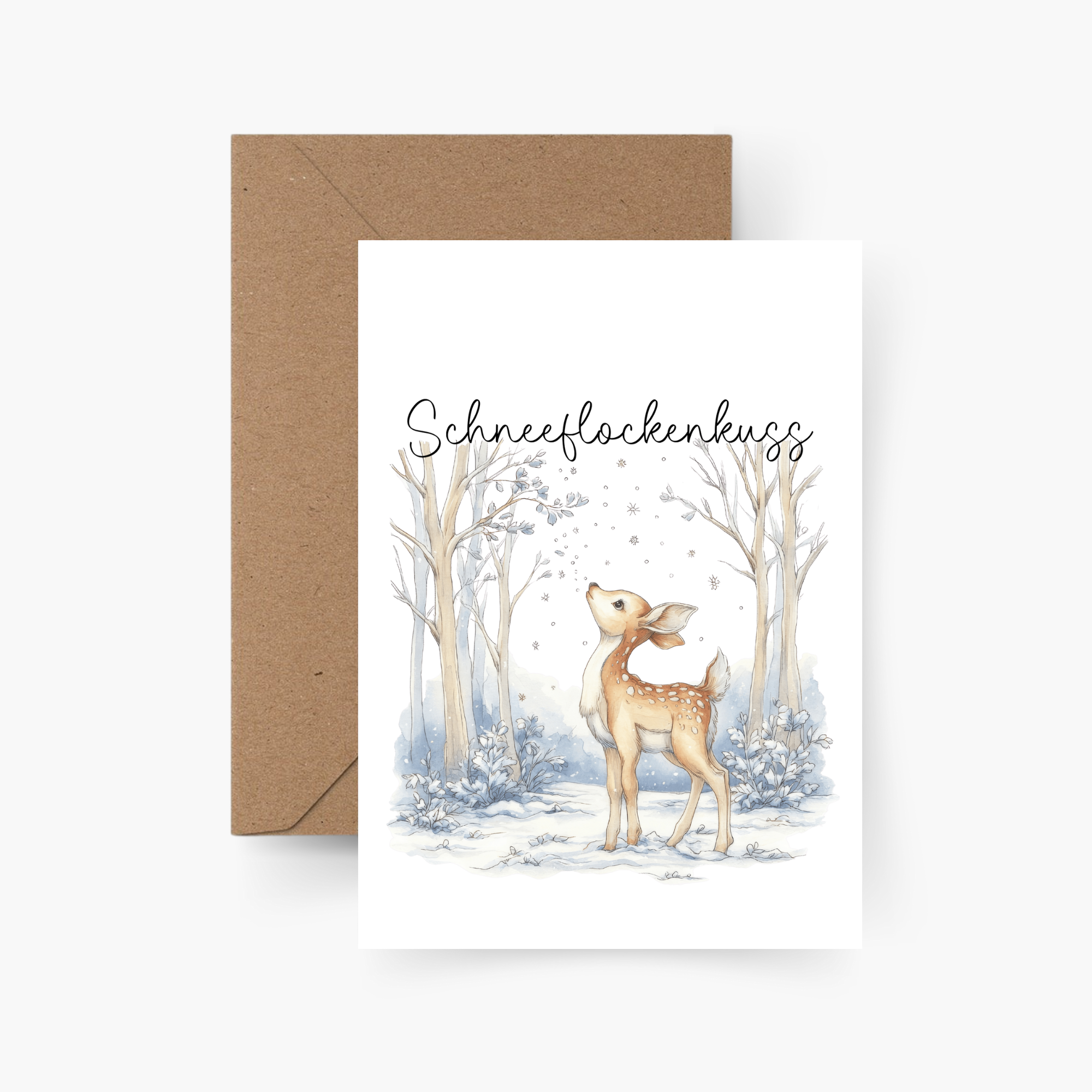 Weihnachtskarte Schneeflockenkuss A6