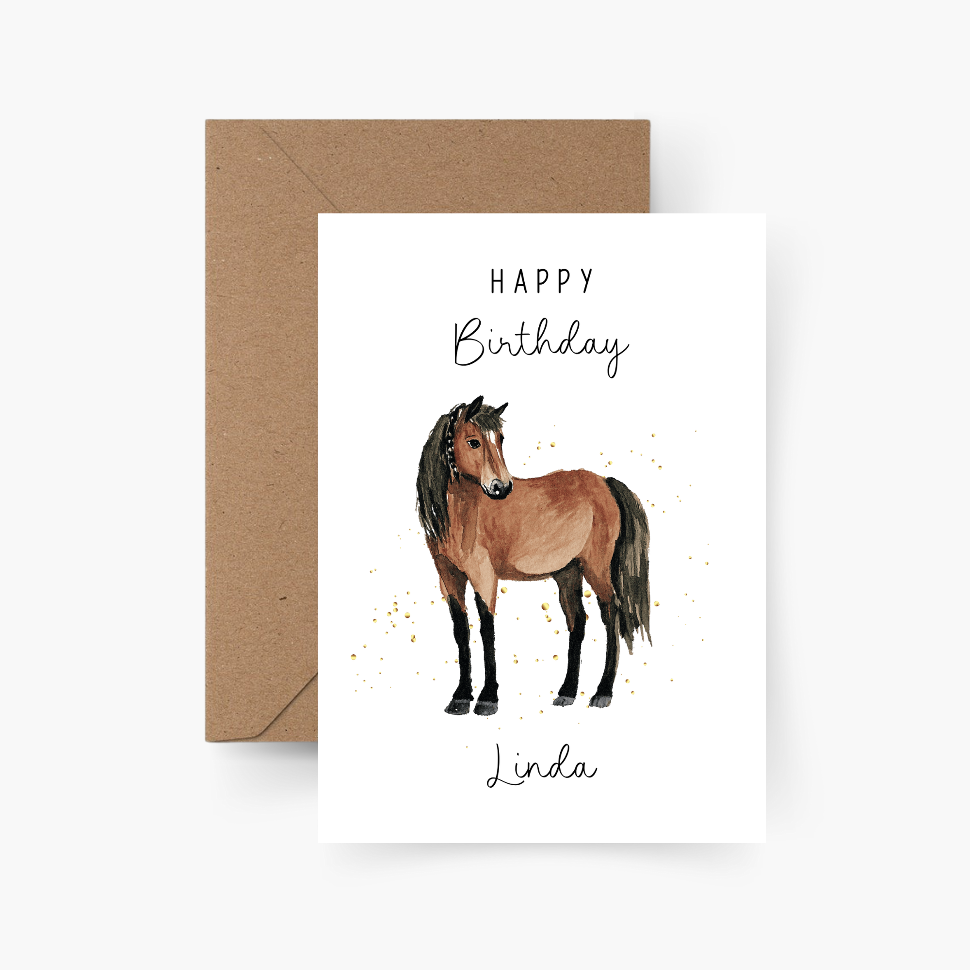 Geburtstagskarte Pferd personalisiert mit Namen A6