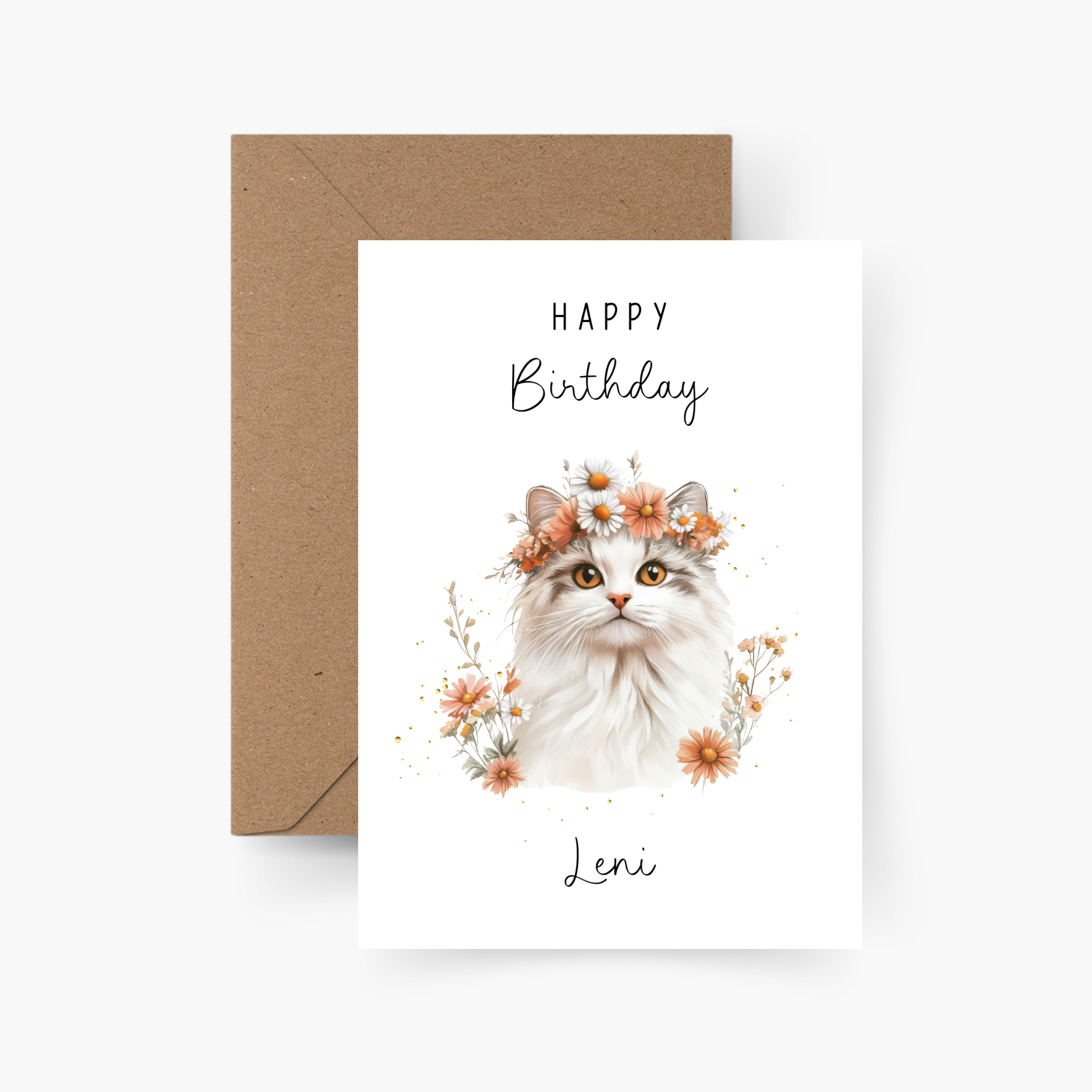 Geburtstagskarte Katze personalisiert mit Namen A6