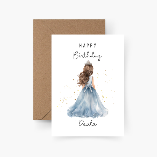 Geburtstagskarte Prinzessin personalisiert mit Namen A6