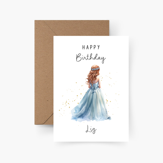 Geburtstagskarte Prinzessin personalisiert mit Namen A6