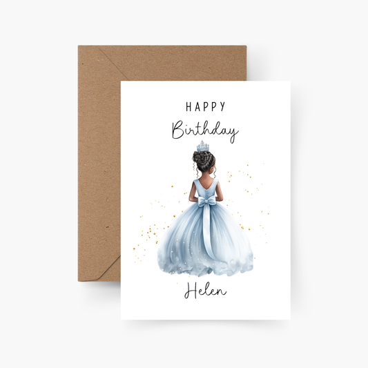 Geburtstagskarte Prinzessin personalisiert mit Namen A6
