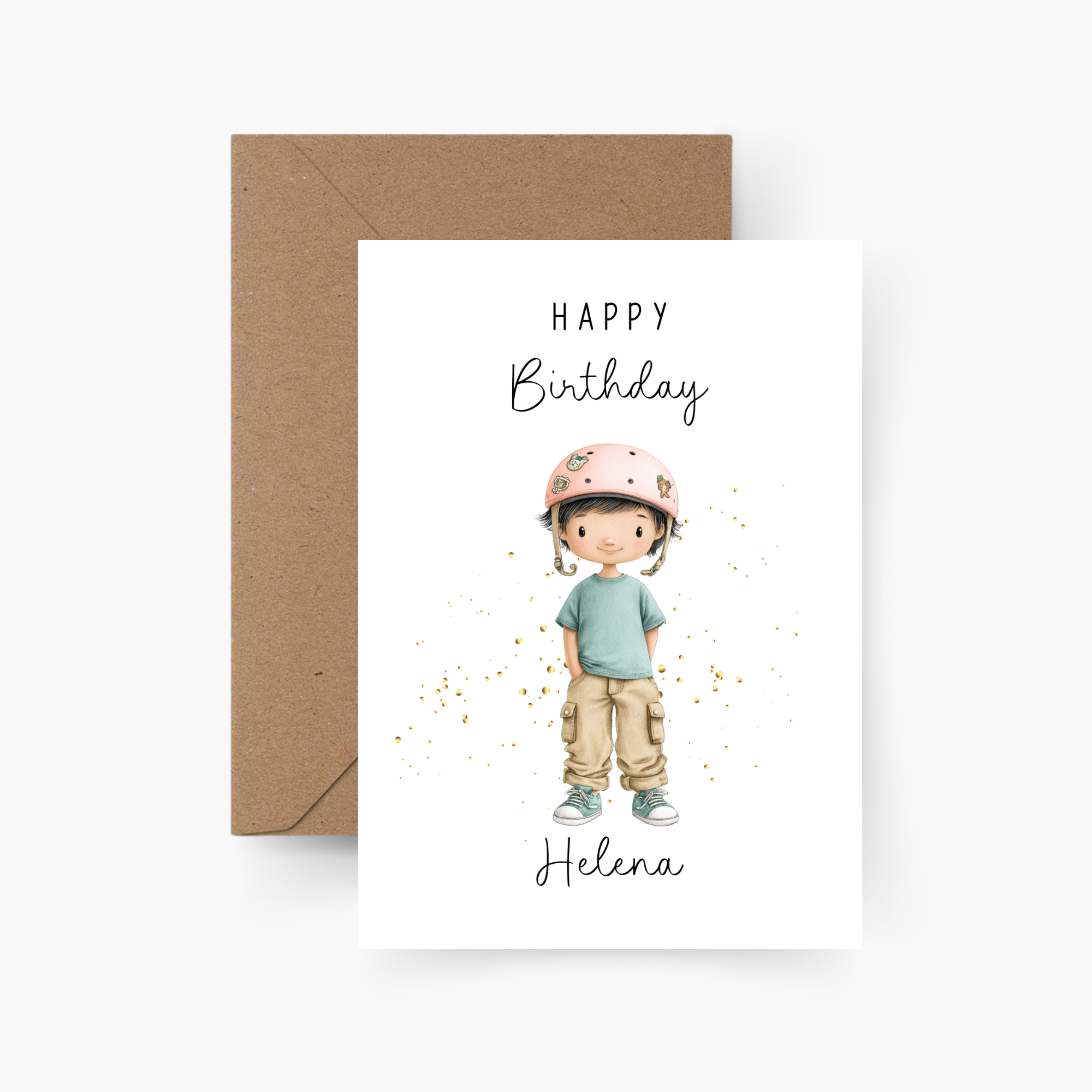 Geburtstagskarte Skater personalisiert mit Namen A6