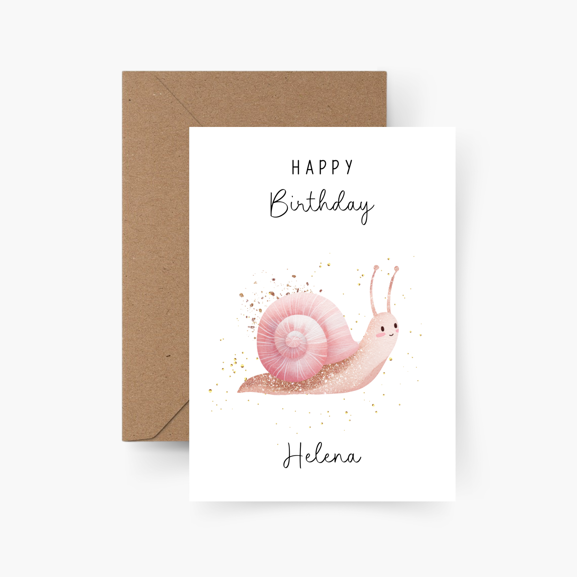 Geburtstagskarte Schnecke personalisiert mit Namen A6