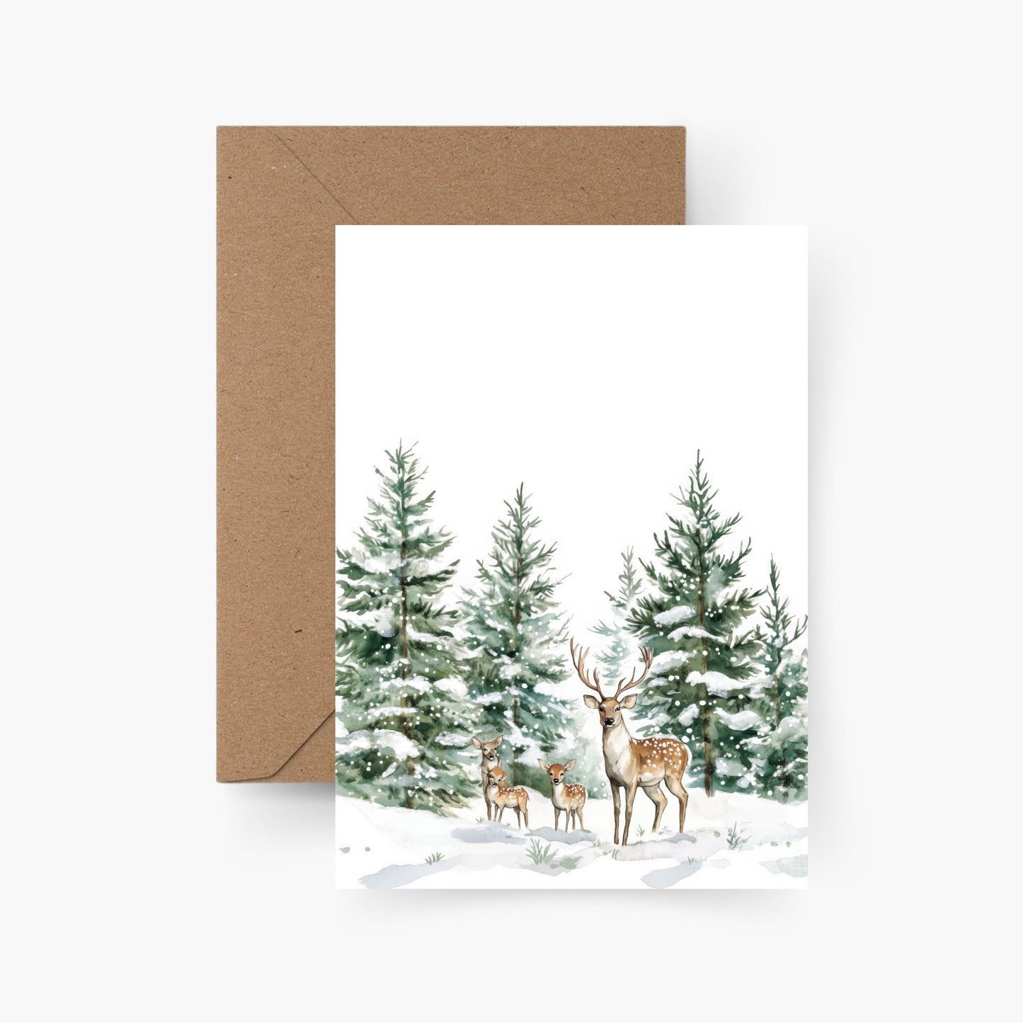 Weihnachtskarte Motiv Reh Karte A6