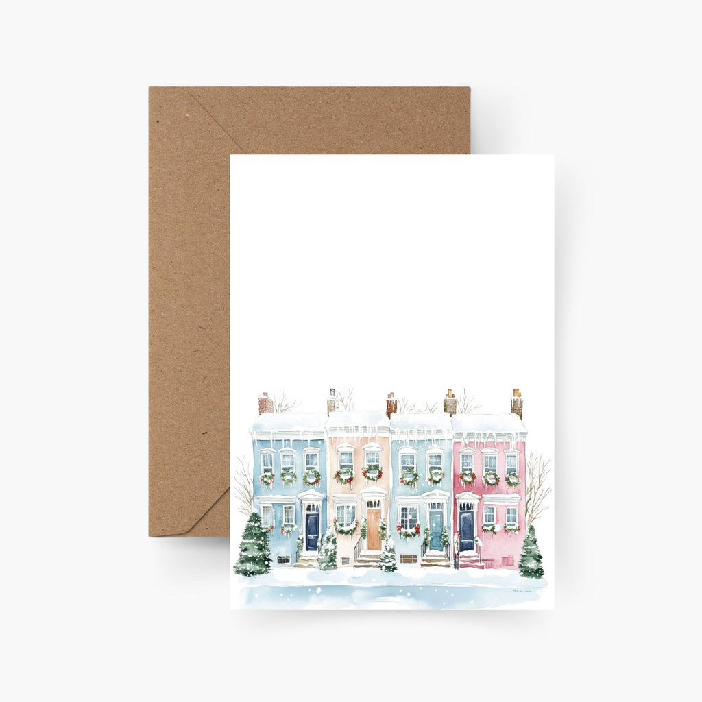 Weihnachtskarte Motiv Häuser Karte A6