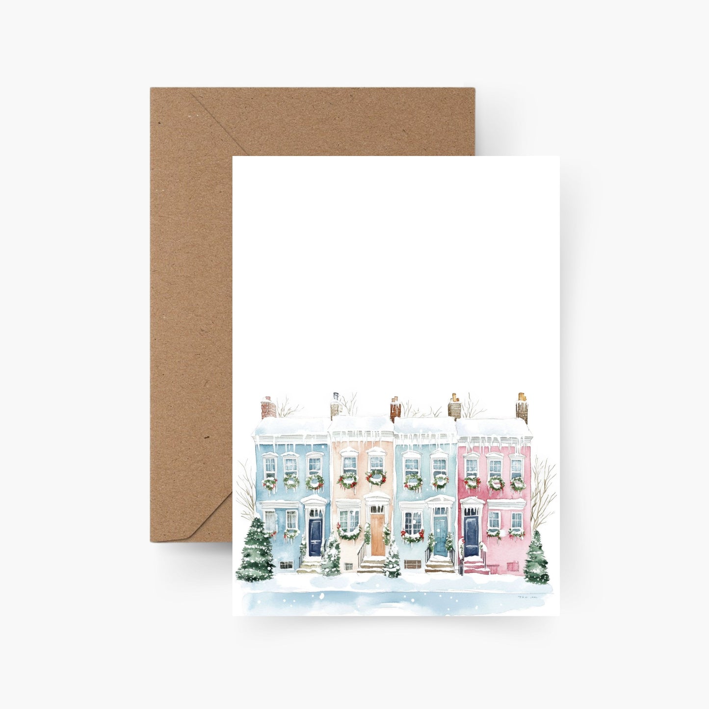 Weihnachtskarte Motiv Häuser Karte A6
