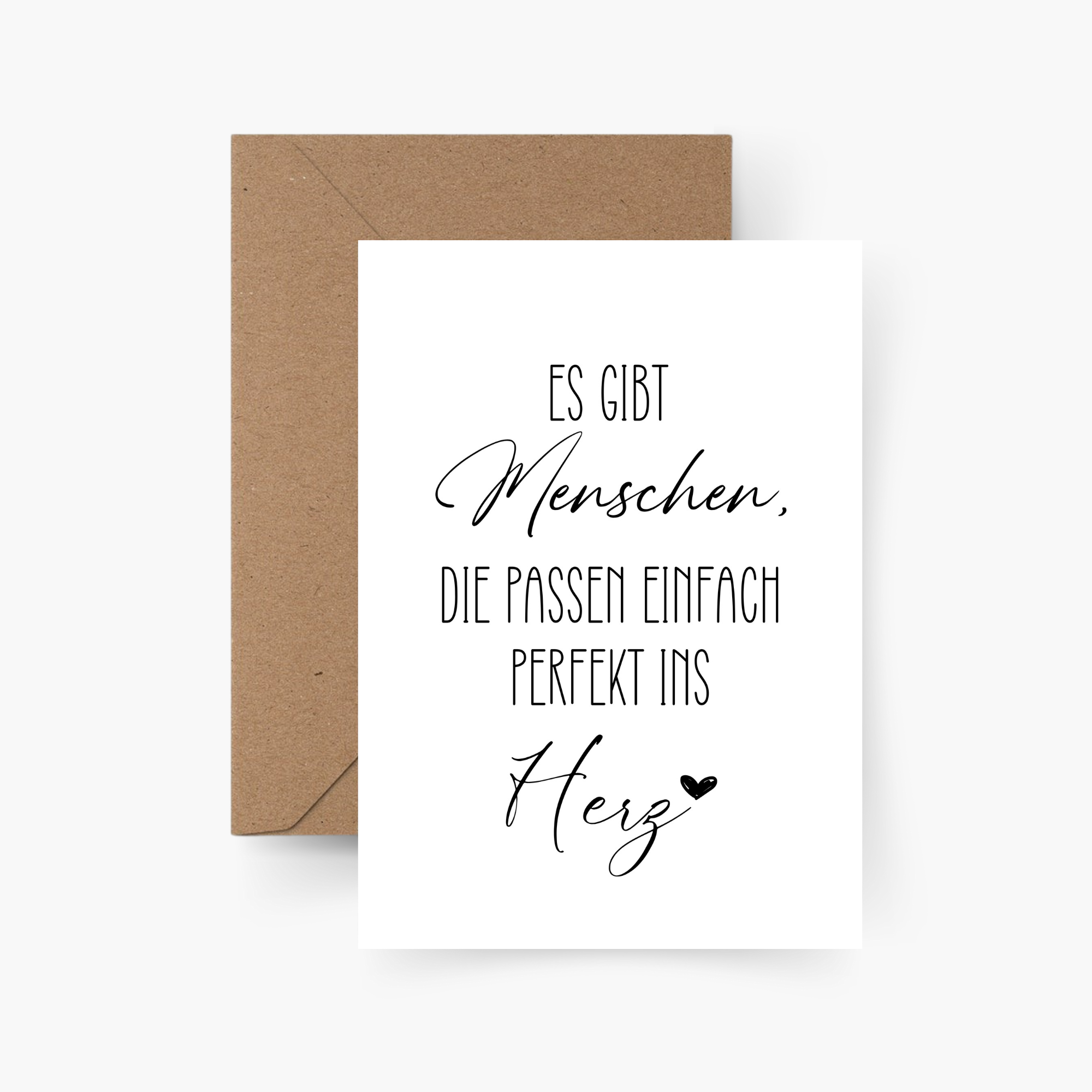Karte "Es gibt Menschen, die passen einfach perfekt ins Herz" A6