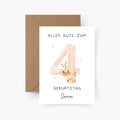 Geburtstagskarte 4. Geburtstag personalisiert mit Namen A6